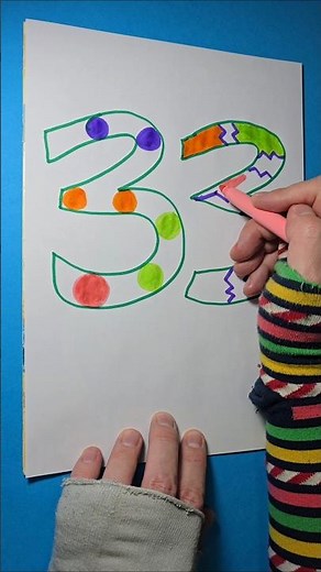 Drawing and Coloring Number Thirty-Three 33 #drawing #coloring #art