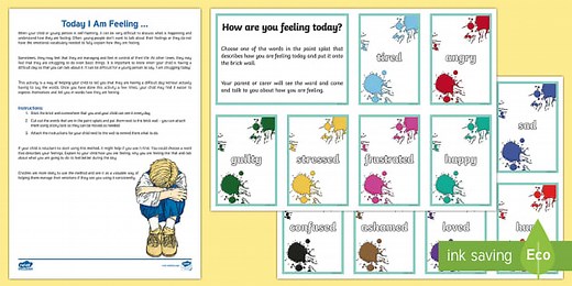 Today I am Feeling Worksheet