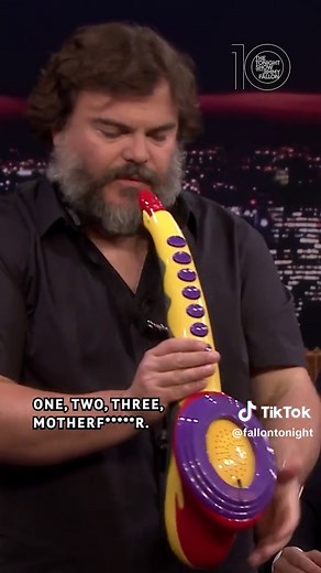 @Jack Black performs his legendary Sax-A-Boom! #Tonight10 #FallonTonight #FallonFlashback
