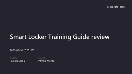 Smart Locker Training Guide review