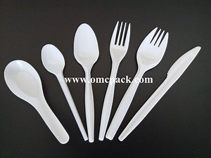 [Hot Item] White PP Disposable Tableware Plastic Cutlery