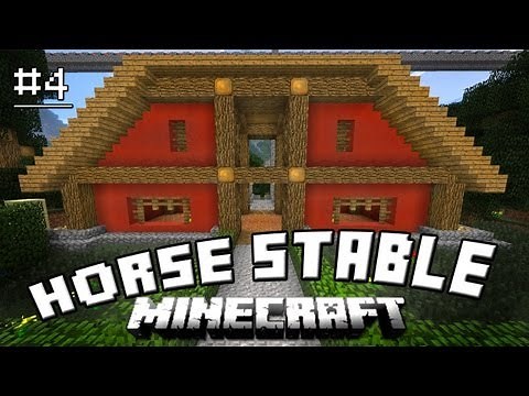 Minecraft Tutorial: How To Make A Horse Stable And Redstone Gates (House Building Project Part 23)