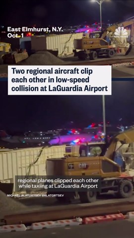 Two planes clip each other in low-speed collision