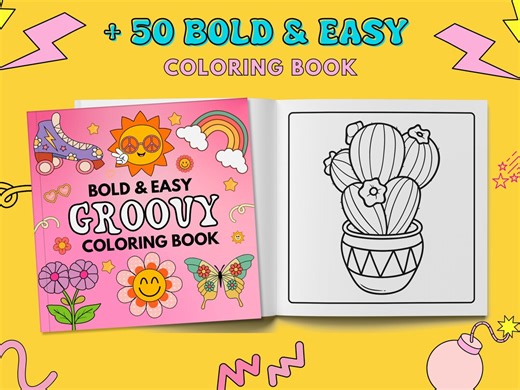 50 Bold & Easy Coloring Pages for Adults and Kids |printable Coloring Pages - Etsy