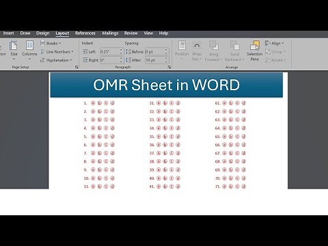 Creating OMR sheet|How to make OMR sheet in Microsoft word#omrsheet|create OMR sheet