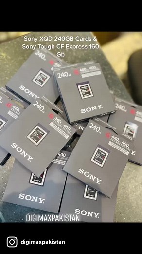 Sony XQD 240GB & Sony Tough CF Express 160GB cards available at digimaxPakistan #digimax #digimaxpakistan #digimaxlahore #sony #nikon #canon #fujifilm #dji #godox #dslrvideo #photography #videography #youtube #tiktokera | Digimax Pakistan | Facebook