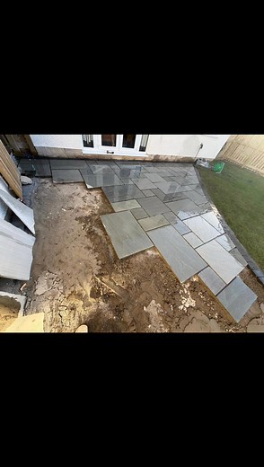 A recent job ,Indian sandstone patio with Tegula edging and lighting that transforms this space from day to night. Orko Electrical #lighting #landscaping #gardening #gardenmakeover#patio ⚡️⚡️ *I don’t own music rights * | Bob Alexander Landscaping