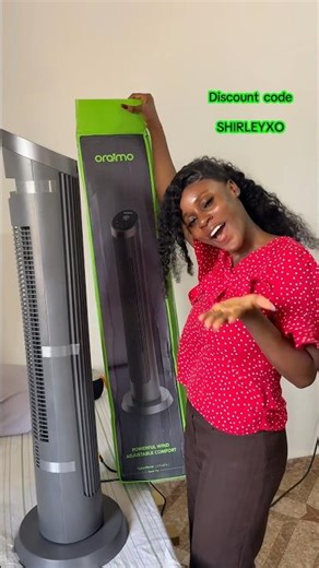 This tower fan is amazing 🤩… use my code SHIRLEYXO for discount on the oraimo website #towerfan