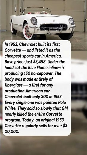 This Was Chevy's Cheapest Car in 1953 — and the Birth of America's Sports Car #shorts #automobile