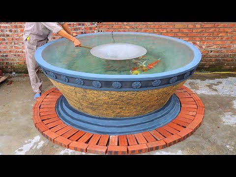 Design Round Cement Open Mouth Fish Bowl Aquarium, Fish Tank