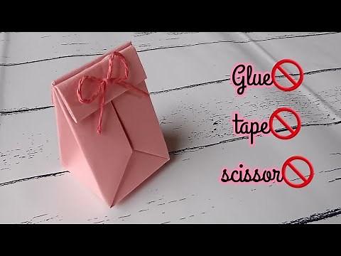 How to make paper bag/Paper gift bag/Paper bag without glue/No glue paper bag/Easy paper bag No glue