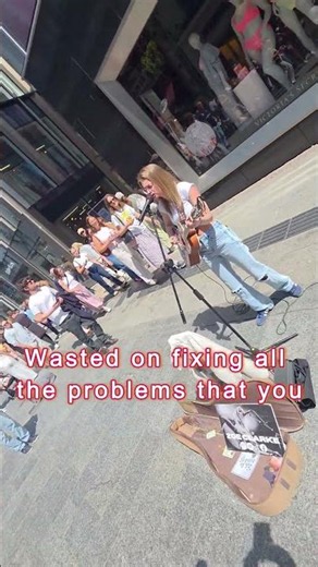 Zoe Clarke pure busking Magic performing Little Lion Man on Grafton Street