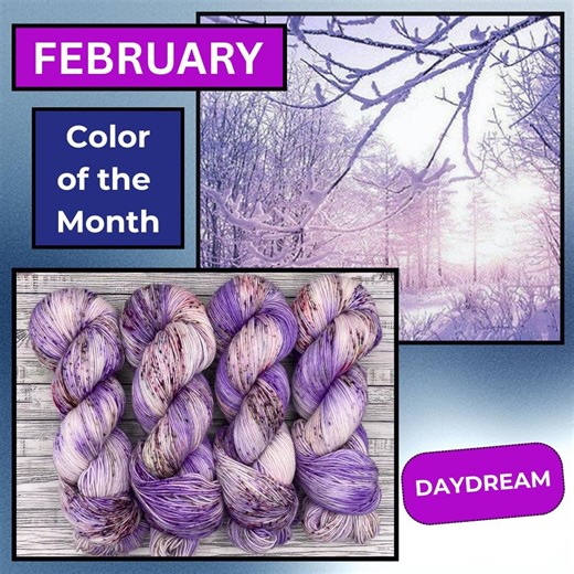 Daydream - February Color of the Month - Hand-dyed Superwash Merino Wool Yarn: Speckles Winter Purple Navy Pink Yarn - Etsy