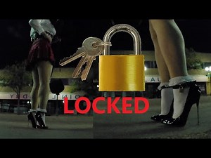 LOCKED in 6 inch extreme stiletto high heels waiting for her ride