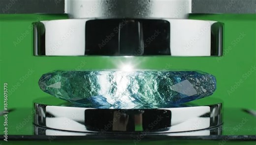 Brilliant raw crystal analyzed by high-tech machinery in a specialized gemology lab setting