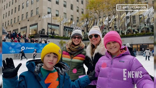29K views · 690 reactions | Kelly Clarkson posted a rare family photo showing 11- year-old daughter River Rose, and 9-year-old son Remington Alexander, posing together at an ice skating rink at Rockefeller Center in New York City on Nov. 30. bit.ly/4pDghdj | E! News | Facebook