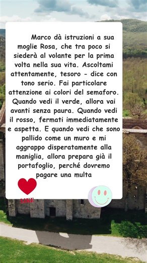 Prime istruzioni di Marco per sua moglie al volante - semaforo e il suo viso!
