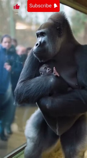 Gorilla Mom Introduces Her Baby to a Human Baby
