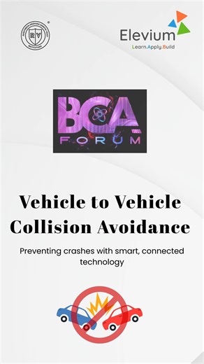 Elevium on Instagram: "Proud moment for our Elevium students at the SSMRV College BCA Tech Event! 🚀 Our Elevium students developed a Vehicle-to-Vehicle Collision Avoidance System, a game-based web application demonstrating real-time collision prevention with performance analytics and JSON export. Built using HTML, JavaScript, Tailwind CSS, React JS, MongoDB, and Python, and mentored by Mr. Chandu, the project secured 2nd place among 40 teams. 👏 #Elevium #SSMRVCollege #BCA #TechInnovation #Stud