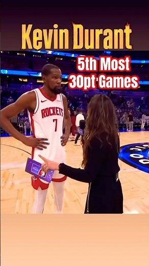 Kevin Durant 5th Most 30 Point NBA Games
