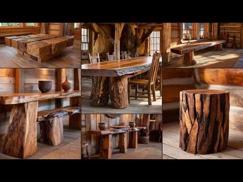 10 Rustic Natural Wood Furniture Projects That Look Like Sculptures | Creative DIY Woodworking Ideas