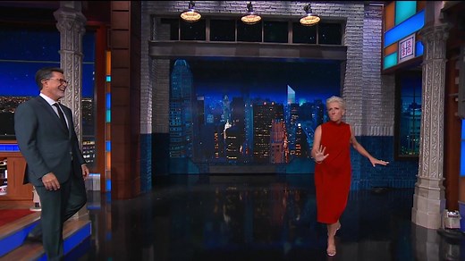 114K views · 3K reactions | Emma Thompson makes quite the entrance tonight on #LSSC  | The Late Show with Stephen Colbert | Facebook