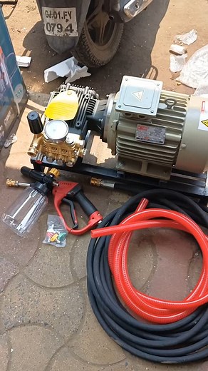 2.7K views · 17 reactions | 350-400 BAR TRIPLEX PLUNGER PUMP WITH HITONE MOTOR 5 HP 3 PHASE SET UP 勞 FOR CAR TRUCK WASHING CENTERS 朗 CONTACT FOR ORDER ☎️ 9726255752 ☎️ | Reliance Tools & Equipment | Facebook