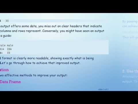 How to Make Your table() Outputs Clearer in R
