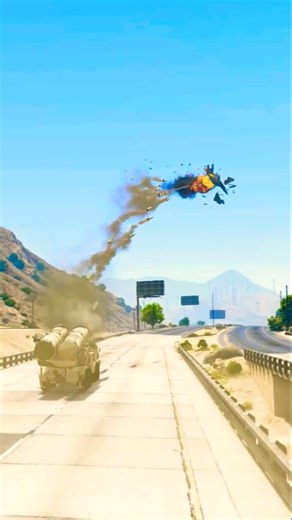 Today S _500 Advance Defense System Launches Ballistics Missile At F-16 C Fighter Jet Gtav