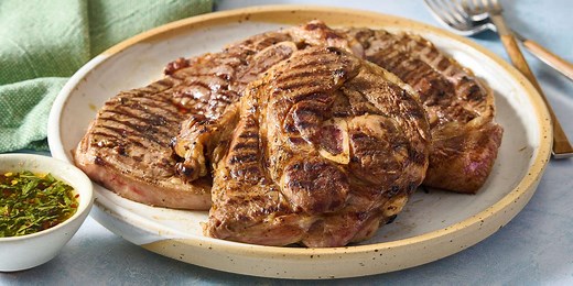 Grilled Lamb Shoulder Chops with Fresh Mint Jelly