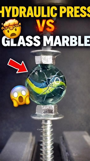 🤯 Hydraulic Press vs Glass Marble… Will It EXPLODE?! 💥😱