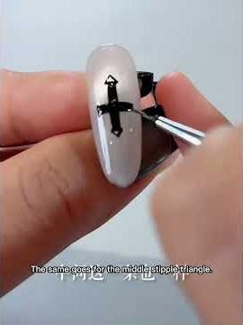 Cross heart cross nail art ✝️