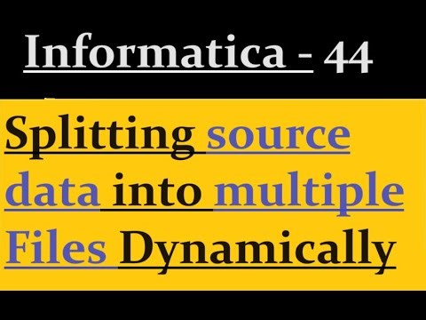 Splitting source data into multiple Files Dynamically