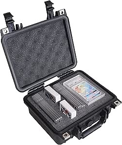 Case Club Graded Card Storage Box Fits up to 34 Card Slabs, or 100+ Sleeve Top Loaders- Travel Case fits Pokemon, MTG, & Sports Trading cards in Waterproof Exterior with Customizable Foam Interior