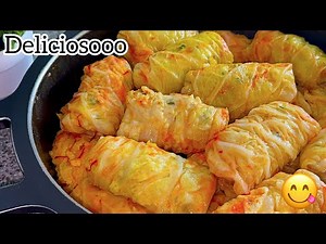 Rollitos de Repollo Relleno te encantará y lo querrás volver a repetir fácil de hacer y riquísimo