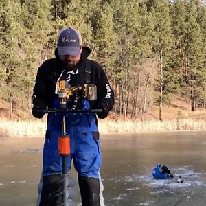 8" K-Drill in action TODAY! Fresh ice out west! Get your Cold Snap Cover on our site: www.coldsnapoutdoors.com | Cold Snap Outdoors