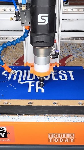 ToolsToday on Instagram: "Have you worked with HDPE before? I love v-carving @kingplastic ColorCore on the Stepcraft M.1000 CNC machine using the Amana Tool RC-45711 90° insert carbide v-groove bit both available from @toolstoday. After doing the carving I switched out for the Amana Tool 51404-K 1/4" spiral O flute Spektra coated upcut bit to cut the profile."