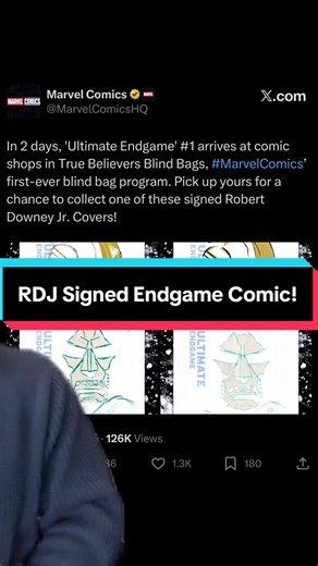 Robert Downey Jr. Signed Endgame Comics Available Now