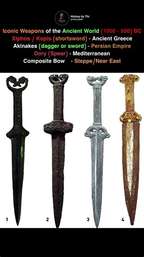 Iconic Weapons of the Ancient World ⚔️🔥 #historyseries#historyshorts#ironage#ancientweapons#persian