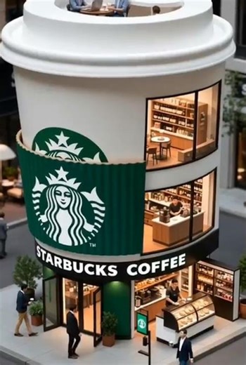 Starbucks as Architecture ☕✨ Miniature City Render #shorts #viral