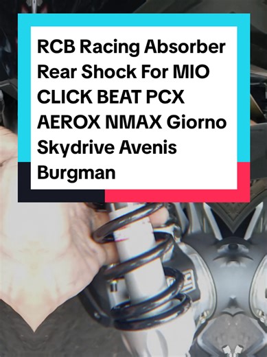 RCB Racing Absorber Rear Shock For MIO CLICK BEAT PCX AEROX NMAX Giorno Skydrive Avenis Burgman #tiktokcreatorsearchinsights #tiktokshop #motorcycle #rearshock #rcb