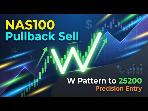 NAS100 Pullback → W Pattern Sell → 25200 Precision Entry