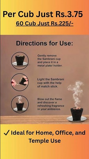 Sambrani Natural Guggul Dhoop Cups for Pooja, Havan & Festivals (Pack of 60) | Rs.225 Amazon Deal