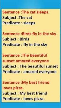 Subject and Predicate - Grammar