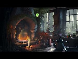 Green Witch Cottage Ambience: Relaxing Rain, fireplace, and more