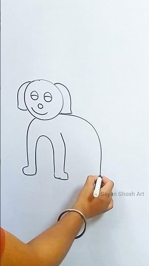 Simple Dog Drawing 🐶 | Beginner Friendly Drawing #shortsfeed #shorts #art #drawing