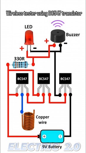 Wireless tester using BC547 transistor #wireless #tester #bc547 #transistor | Electric 2.0