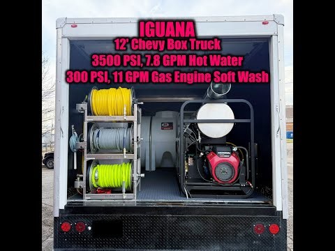 IGUANA: 12’ Box Truck Install - 3500 PSI, 7.8 GPM Hot Water and 300 PSI 11 GPM Gas Engine Soft Wash