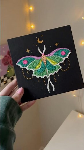 Beginner canvas craft using tissue🦋🧻 #artidea #canvasidea