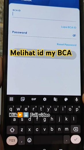 Cara ke Dua Melihat id myBCA #tutorial #bca